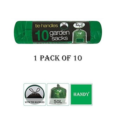 Lot de 10 sacs poubelle jardin vert bags-capacity Poubelle 50 L – Idéal pour jardin  trash  etc.. - B01D35QVDS